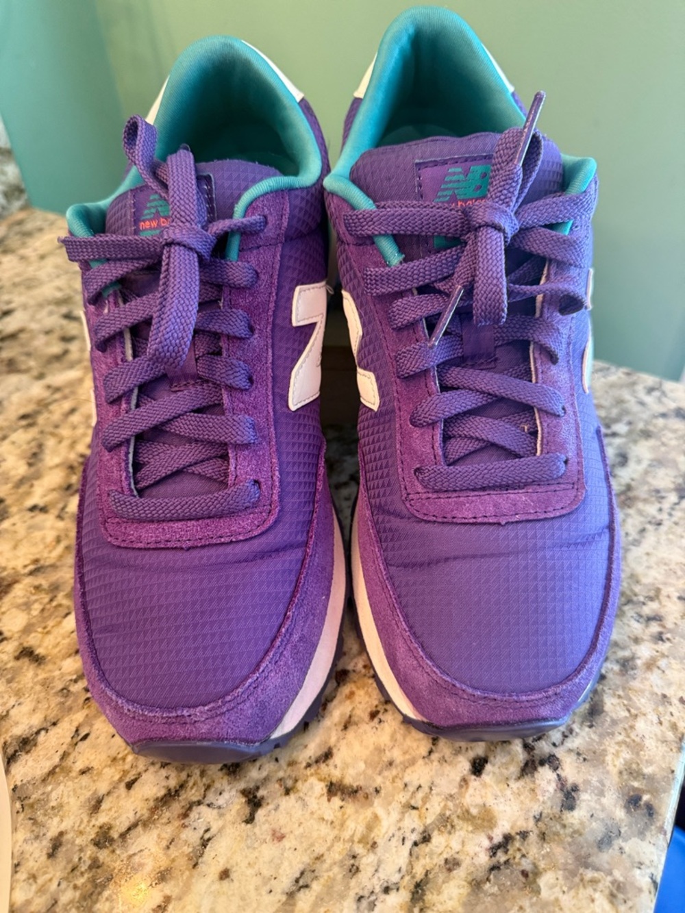 New Balance 501 Women’s Sneakers Size 7.5 Purple Teal WL501TSP Retro Shoes - Picture 3 of 6